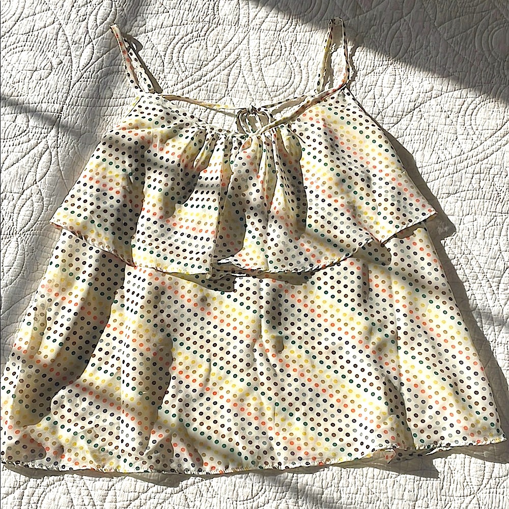 Polka Dot Layered ChiffonTank Top